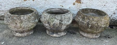 Three reclaimed garden pots