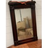 A regency mahogany pier mirror 74cm x 50cm