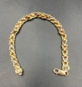 A yellow gold bracelet, marked 750, approximate total weight 10.5g.