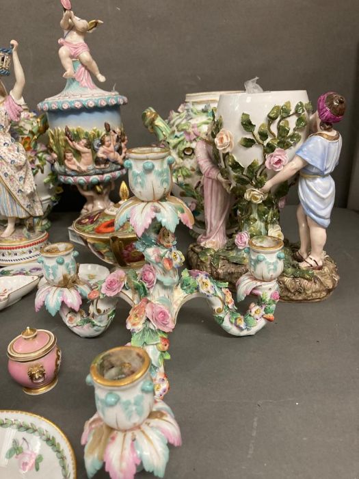 A large selection of 19th century German porcelain, various makers and styles. AF - Image 3 of 9