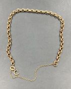A 9ct gold bracelet with safety chain (Approximate Total Weight 3.2g)