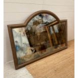 An over mantel mirror with patina to glass 143cm x 95cm