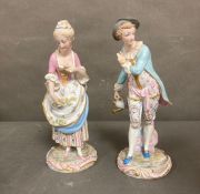 A pair of Bisque 19th Century figures AF