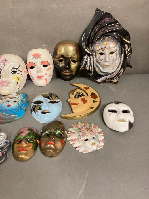 A selection of wall hanging Venetian style masks - Image 2 of 5