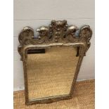 George II style silvered pier mirror 89cm x 50cm