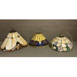 A selection of three Tiffany style leaded ceiling shades