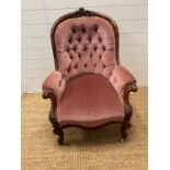 A Victorian button back salon chair