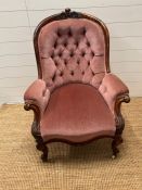 A Victorian button back salon chair