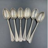 Six silver teaspoons, approximate weight 71g, Sheffield 1921 by Cooper Brothers & Sons Ltd