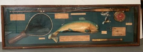 The Beautiful Game of Fly Fishing Folk Shadow Box (Approximate Measurements 34cm x 10cm x106cm)