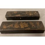 Two lacquered Japanese's pen boxes