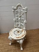 A Victorian cast iron single chair in Coalbrookdale style