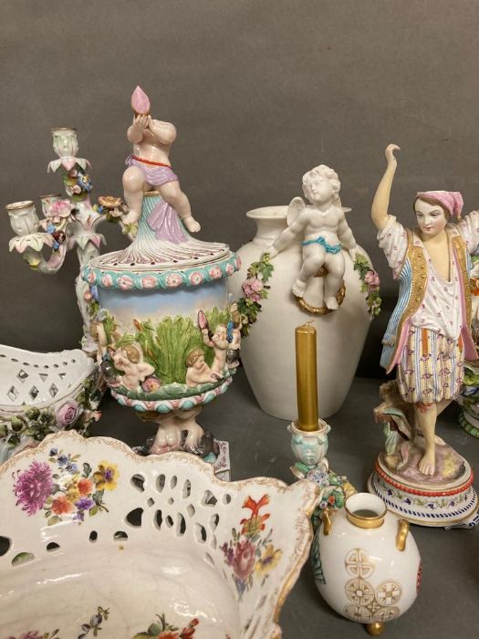 A large selection of 19th century German porcelain, various makers and styles. AF - Image 6 of 9