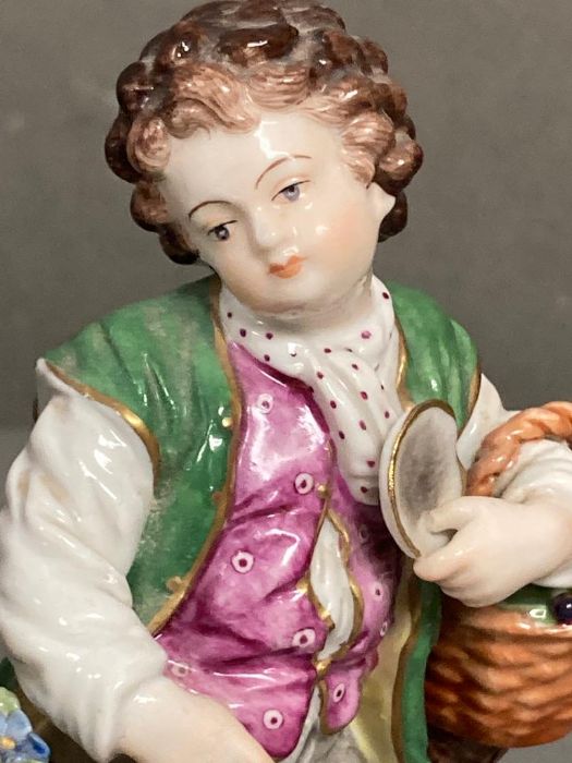 An Augustus Rex porcelain figure of Children with baskets - Image 3 of 5