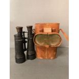 A pair of vintage Busch Prisma binoculars, cased