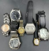 A selection of seven wristwatches to include: Mayhem, Sekonda, Alpine , Fossil etc.