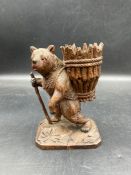Black Forest carved Bear match holder