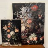 Two canvas prints of flowers 70cm x 50cm