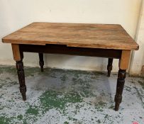 A planked top farm house table (H76cm W120cm D82cm)