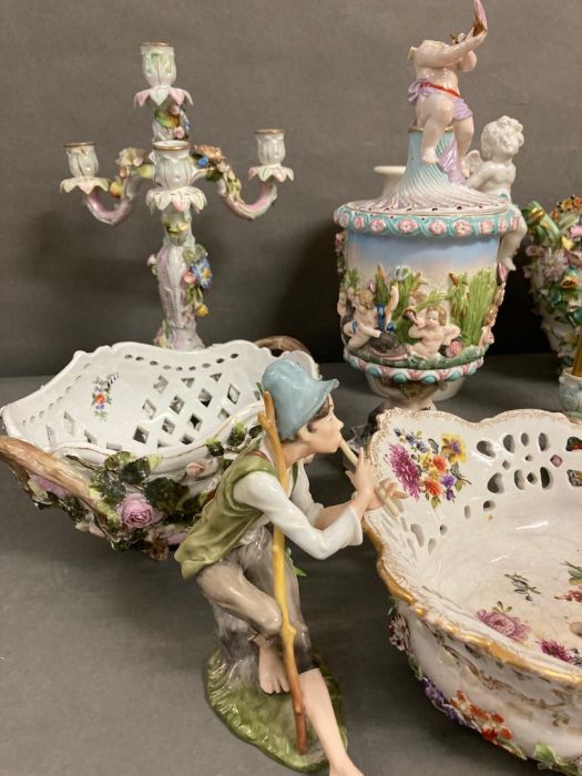 A large selection of 19th century German porcelain, various makers and styles. AF - Image 5 of 9