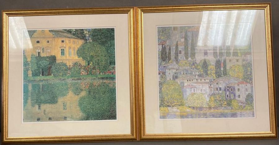 Two Gustav Klimt prints (Approximate 60cm x 60cm)