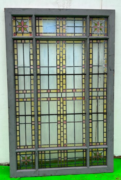 A perspex stained glass effect window panel 110cm x 170cm