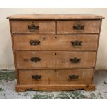 Two over three pine chest of drawers (H92cm W97cm D46cm)