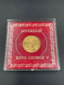 A King George V 1911 Gold Sovereign coin