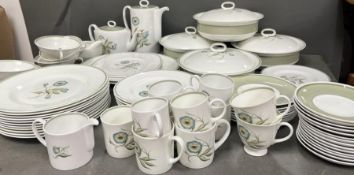 A large Wedgwood bone china Susie Cooper design "Katina" dinner service to include, eleven dinner