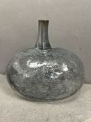 A glass onion style bottle vase signed to base H17cm