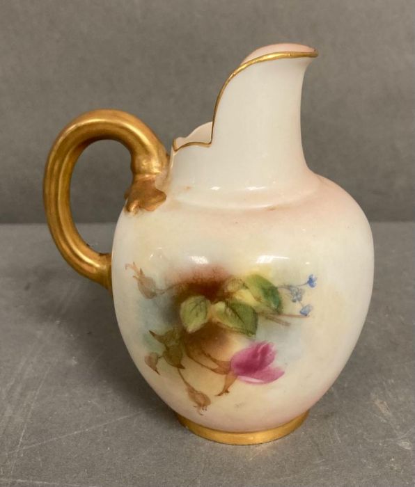 A Royal Worcester milk jug, blush ivory with roses