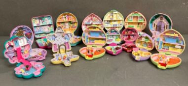 A selection of collectable Polly Pocket houses and figures