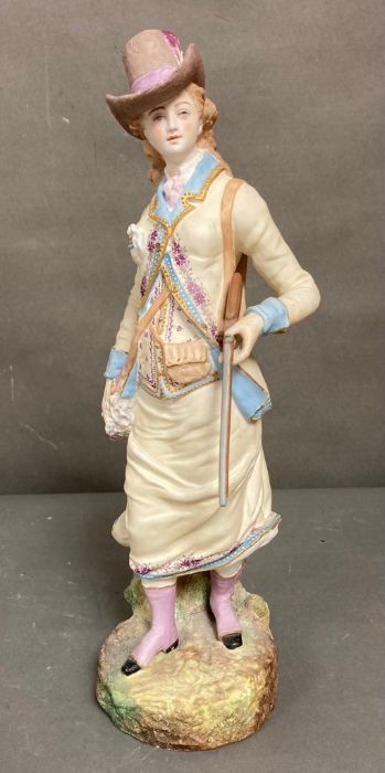 A selection of three Mid 19th Century bisque figures - Image 4 of 8