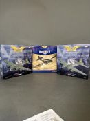 A selection of three diecast model aeroplanes from the Corgi Aviator Archive collection