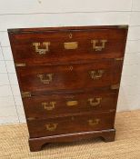 A Military campaign secretaire chest on chest. The brass plaque inscribed Lieutenant Colonel Kerr.