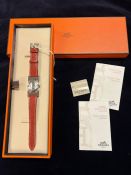 Hermès Paprika watch in stainless steel Ref: PA1.210 Circa 2000, boxed with papers