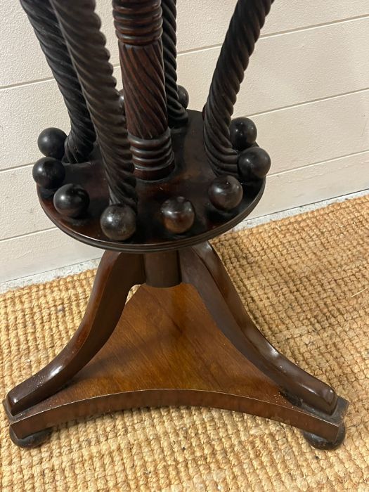 A mahogany side table with twisted centre spindles terminating on a circular platform surround by - Image 10 of 10