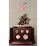 A Danbury Mint WWII American coin display collectors coin selection.