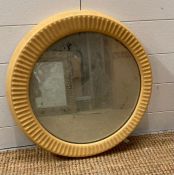 A Mid Century yellow ceramic mirror (Diameter Approx 51cm)