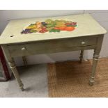 A painted pine console table (H74cm W92cm D46cm)
