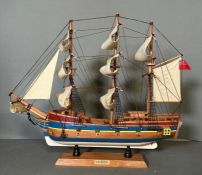 A wooden scale model of HMS Bounty