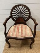 An inlaid Edwardian hepple white style arm chair