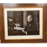 A framed photograph of Sir Winston Churchill 8th May 1945: Prime Minister of Great Britain Winston