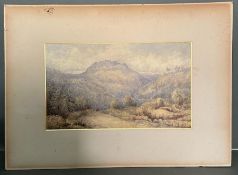 A 19th Century watercolour of a highland scene with cart to fore ground signed J W Shipman dated