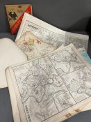 A selection of loose maps including a map of London dated 1904