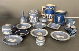 A selection of Wedgewood Jasperware and a Copeland late Spode jug
