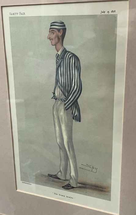 Two framed Vanity Fair prints of cricket players - Image 4 of 6