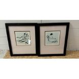 Two framed nude studies