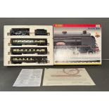 A Hornby railway "Kentish Belle" BR4-4-0 locomotive schools class and two pullman parlour cars,