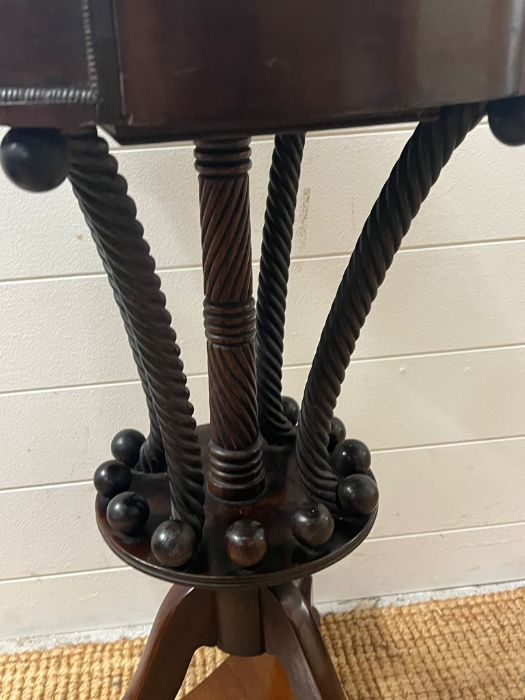 A mahogany side table with twisted centre spindles terminating on a circular platform surround by - Image 9 of 10